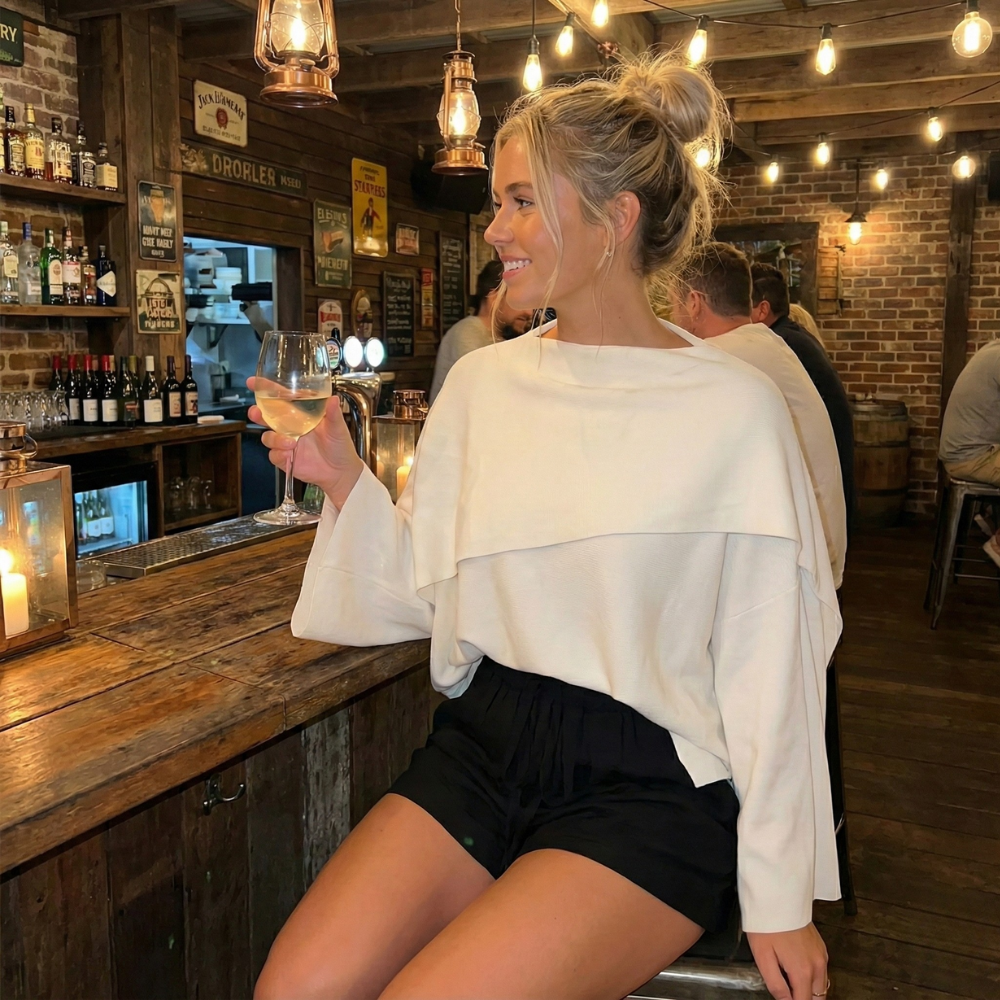 CHARLOTTE | DRAPED KNIT TOP